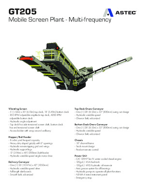 Przesiewacze mobilne Astec GT205MF