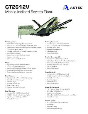 Przesiewacze mobilne Astec GT2612V