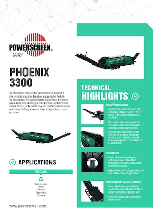 Sortownie mobilne z bębnem Powerscreen Phoenix 3300