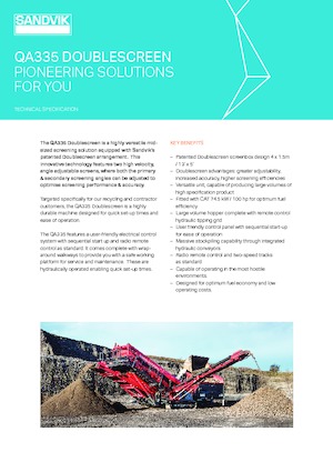 Przesiewacze mobilne Sandvik QA335