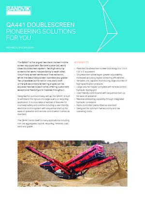 Przesiewacze mobilne Sandvik QA 441