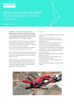 Przesiewacze mobilne Sandvik QE241