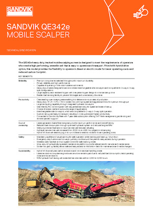 Przesiewacze mobilne Sandvik QE342e