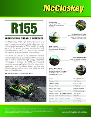 Przesiewacze mobilne McCloskey R155