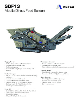 Przesiewacze mobilne Astec SDF13