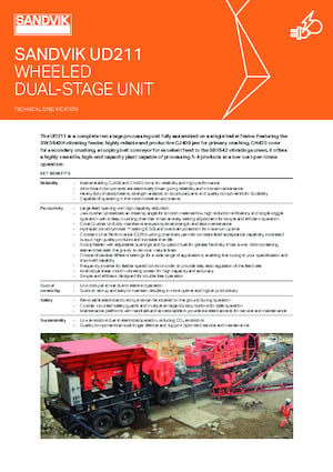 Przesiewacze mobilne Sandvik UD211
