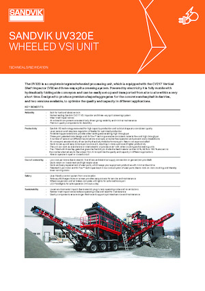 Przesiewacze mobilne Sandvik UV320E VSI