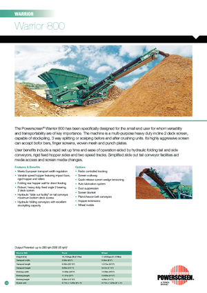Przesiewacze mobilne Powerscreen Warrior 800 Kette