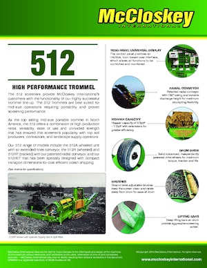 Sortownie mobilne z bębnem McCloskey 512RET