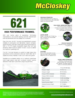 Sortownie mobilne z bębnem McCloskey 621RE