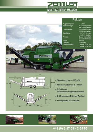 Sortownie mobilne z bębnem Zemmler MS 4200