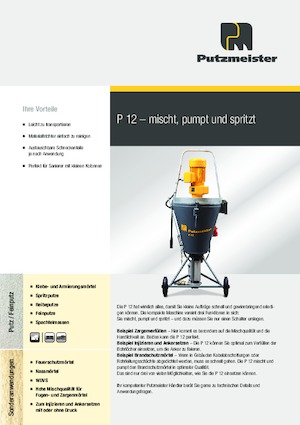 Pompy do mieszania zaprawy Putzmeister P 12 