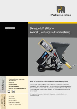 Pompy do mieszania zaprawy Putzmeister MP 20 EV