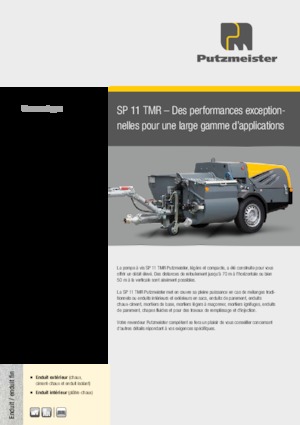 Pompy przenośnika ślimakowego Putzmeister SP 11 TMR