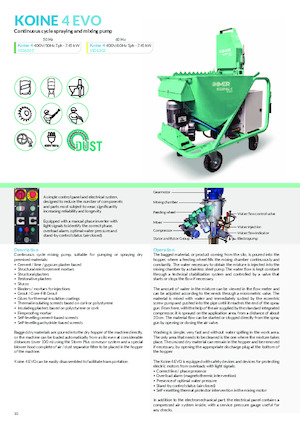 Przenośniki zaprawy — maszyny do tynkowania Imer Koine 4 Evo