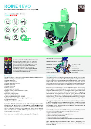 Przenośniki zaprawy — maszyny do tynkowania Imer Koine 4 Evo