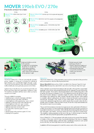 Przenośniki zaprawy — maszyny do tynkowania Imer Mover 270eb WT