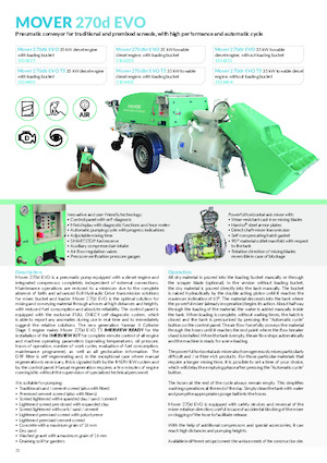 Przenośniki zaprawy — maszyny do tynkowania Imer Mover 270db Evo