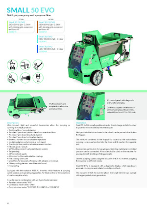 Przenośniki zaprawy — maszyny do tynkowania Imer Small 50 Evo