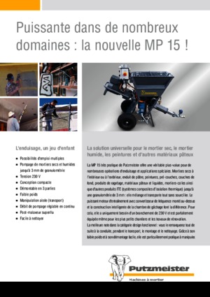 Pompy do mieszania zaprawy Putzmeister MP 15