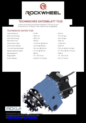 Montowane głowice frezarskie do koparek hydraulicznych Rockwheel by ROCK.ZONE TC 20