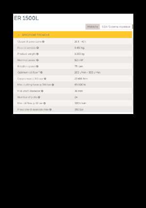Montowane głowice frezarskie do koparek hydraulicznych Epiroc ER 1500L