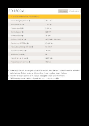 Montowane głowice frezarskie do koparek hydraulicznych Epiroc ER 1500xl
