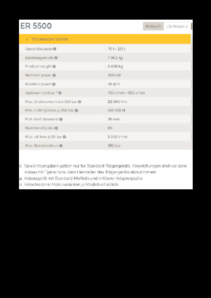 Montowane głowice frezarskie do koparek hydraulicznych Epiroc ER 5500