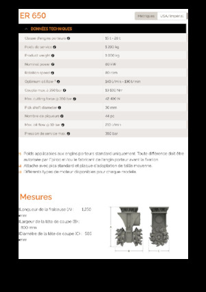 Montowane głowice frezarskie do koparek hydraulicznych Erkat ER 650