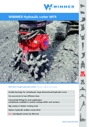 Montowane głowice frezarskie do koparek hydraulicznych WIMMER WFR 150