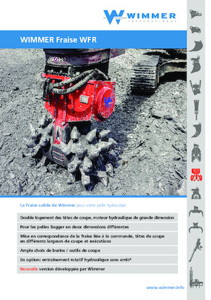 Montowane głowice frezarskie do koparek hydraulicznych WIMMER WFR 150