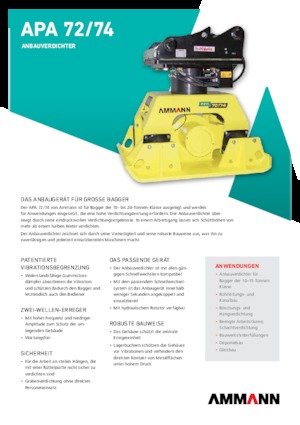 Ubijarki do koparek hydraulicznych Ammann APA 7274