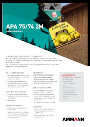 Ubijarki do koparek hydraulicznych Ammann APA 7574 2M