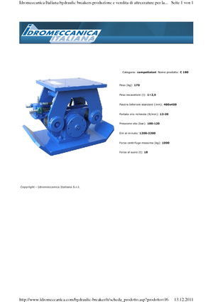 Ubijarki do koparek hydraulicznych Idromeccanica C 180