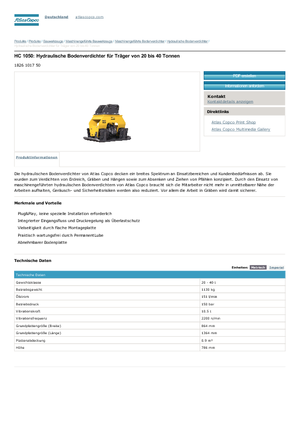 Ubijarki do koparek hydraulicznych Atlas Copco HC 1050