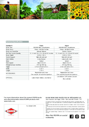 Opryskiwacze zawieszane Kuhn Gardien H 800