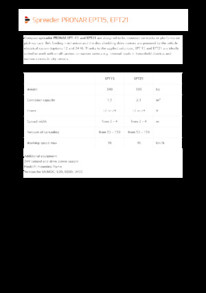 Mocowane urządzenia rozsiewające Pronar EPT 21