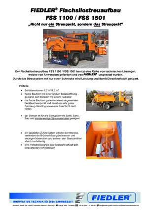 Mocowane urządzenia rozsiewające Fiedler FSS 1100