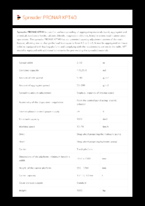 Mocowane urządzenia rozsiewające Pronar KPT 40 