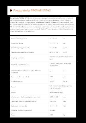 Mocowane urządzenia rozsiewające Pronar KPT 40 