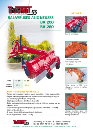 Mocowane zamiatarki Bugnot BAE 120 PP