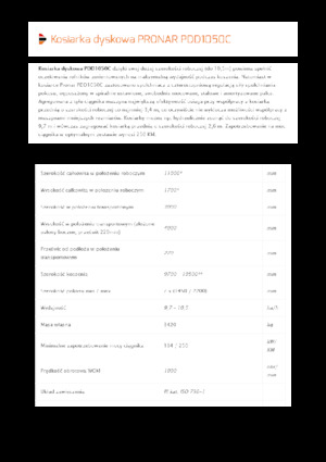 Zestaw koszący — dysk z kondycjonerem Pronar PDD 1050C