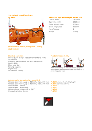 Pługi śnieżne wielolemieszowe Hydrac LB II 240