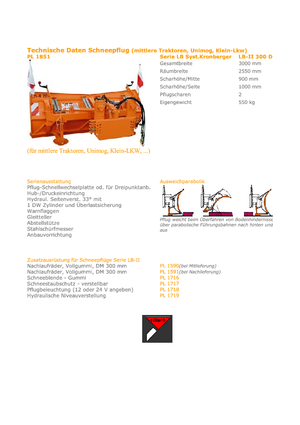 Pługi śnieżne wielolemieszowe Hydrac LB II 300  DP