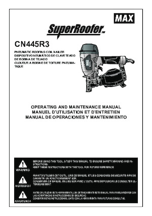 Gwoździarki i zszywacze elektryczne MAX USA CORP. CN445R3