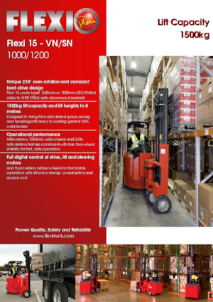 Wózki widłowe do wąskich korytarzy (VNA) Flexi 15VN