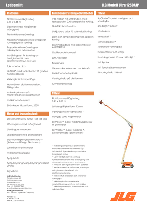 Kołowe przegubowe podnośniki koszowe JLG 1250AJP