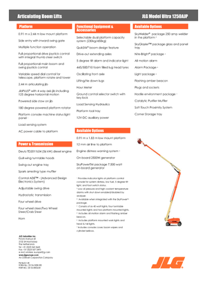 Kołowe przegubowe podnośniki koszowe JLG 1250AJP