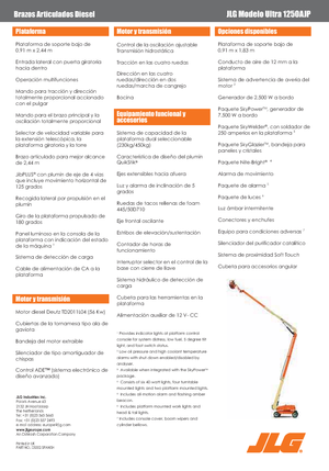 Kołowe przegubowe podnośniki koszowe JLG 1250AJP