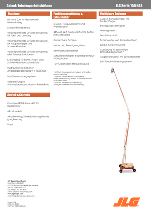 Kołowe przegubowe podnośniki koszowe JLG 150HAX 4x4x4